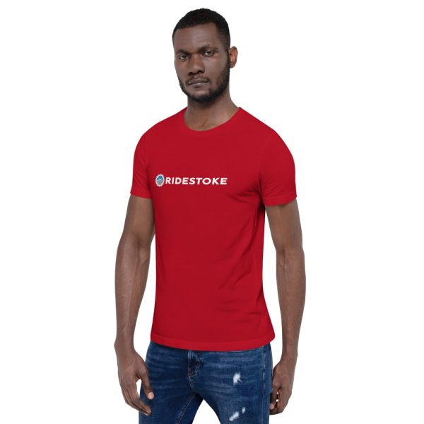 unisex premium t shirt red left front 60b91622612ee